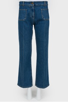 Direct cropped jeans of high landing