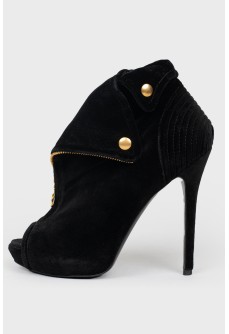 Open toe stiletto ankle boots