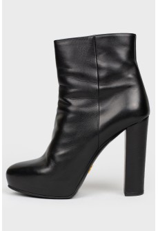 Black high heel ankle boots