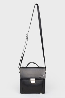 Black briefcase on a textile belt