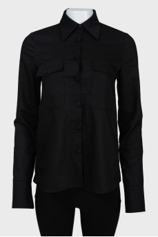 Black shirt with large buttons