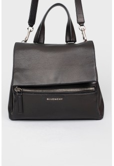 Black leather bag