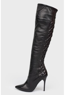 Pointed toecap high boots
