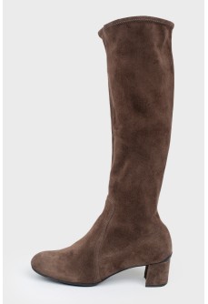 Boots brown suede with a zipper