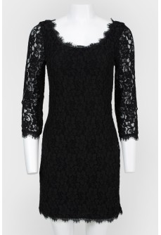 Black lace dress with back zip