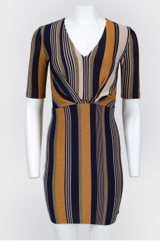 Shiny short striped dress