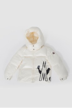 Creamy children's jacket with black pattern