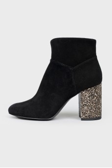 Suede heeled ankle boots
