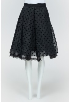 Black Polka Dot Full Skirt