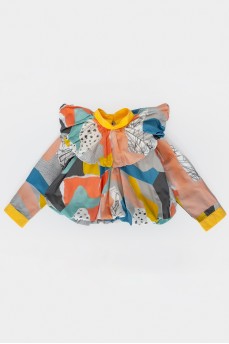 Children's colored blouse with a collar