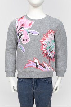 Children's sweatshirt with floral print