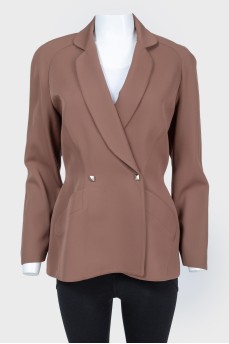 A fitted brown jacket