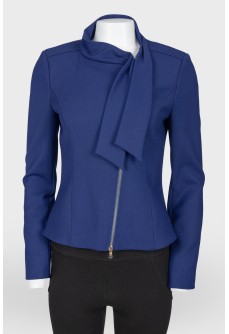 Blue jacket with asymmetric zip
