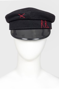 Black textile cap