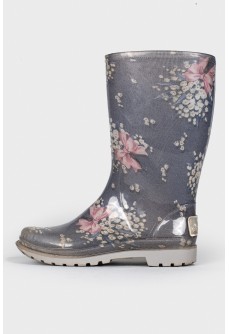 Children\'s rubber floral print boots