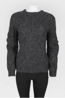 Dark gray alpaca wool sweater