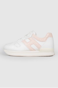 White soft pink inserts sneakers