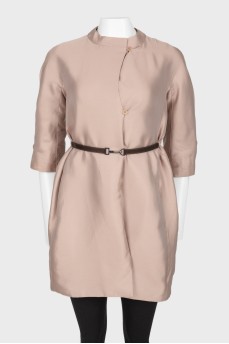 Two-sided beige coat with belt