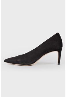 Black pointed toecap heels 