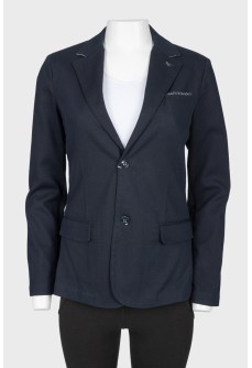 Teenage jacket in navy blue with a tag