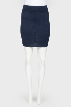 Blue knitted mini-skirt