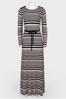 Striped floor-length dress