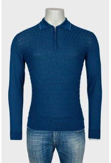 Men\'s long sleeve zipper polo sweater