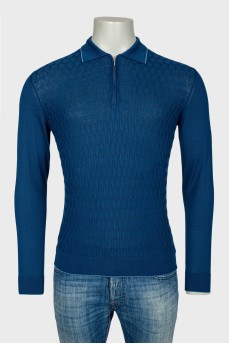 Men's long sleeve zipper polo sweater