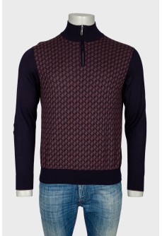 Men\'s pattern in front sweater