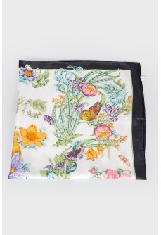Silk scarf with floral pattern