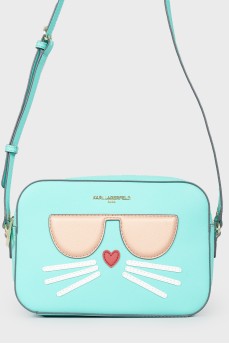 Turquoise bag with application