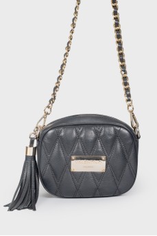 Leather quilted handbag
