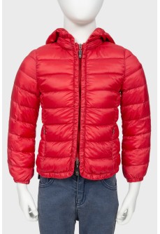 Children\'s red hooded jacket