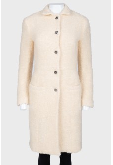 Cream bouclé coat