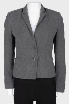 Gray patched shoulders blazer