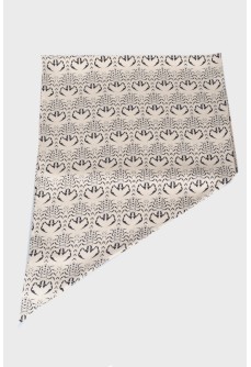 Beige silk scorpion pattern scarf