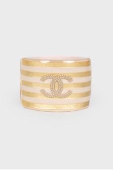 A wide striped bracelet