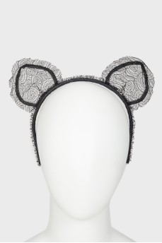 Black hoop with lace ears