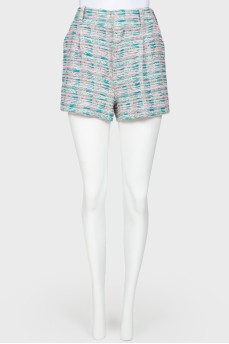 Textured tweed shorts