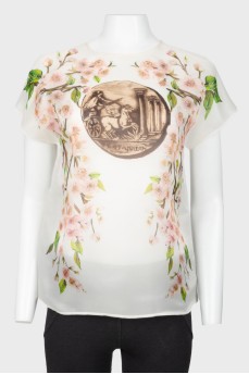 Cherry blossom print blouse