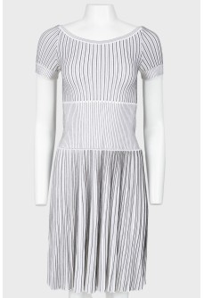 Striped pleated skirt dress