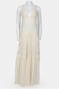Long cream lace dress