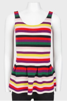 Multicolored striped basso top