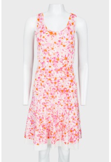 Pink floral sleeveless dress