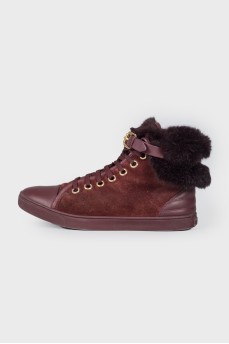 Bordeaux fur boots