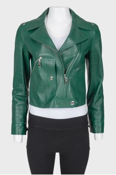 Leather green jacket
