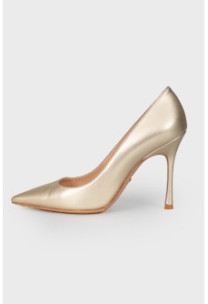 Golden stiletto heels