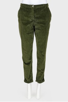 Dark green cropped trousers