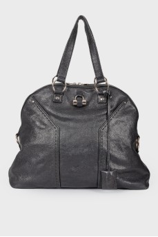 Grained leather bag