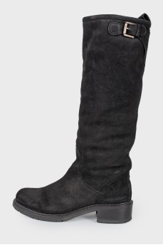 High suede boots